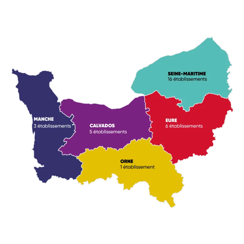 Carte Normandie - Répartition